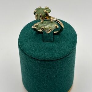 Vintage Sarah Coventry Green Jasper Bypass Ring